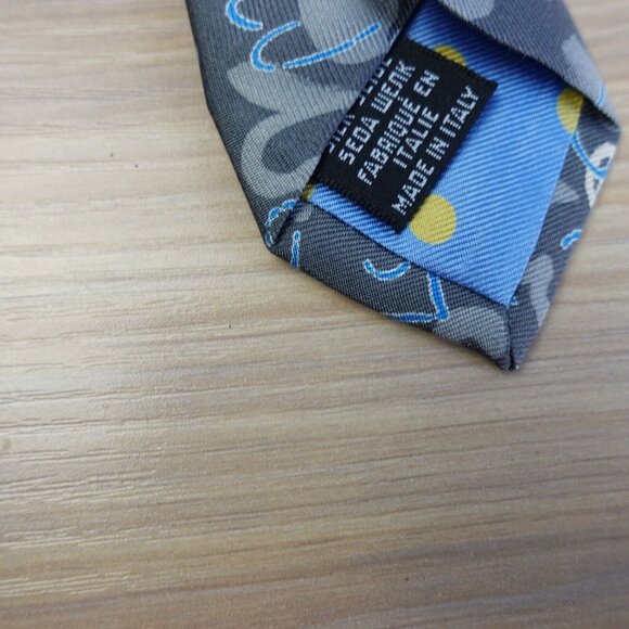 UNGARO Neck Tie‎ Mens Blue Floral Silk Flower Print Spring Formal Casual ITALY - Picture 9 of 10